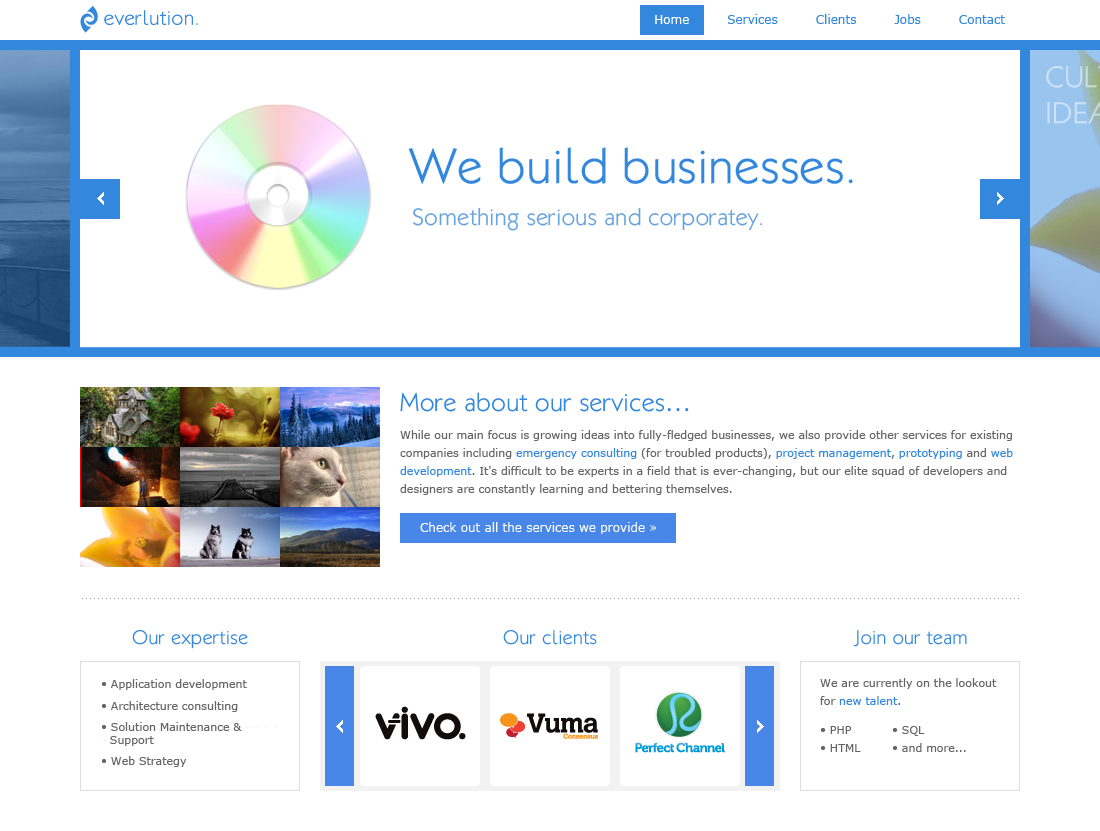 Everlution website design proposal