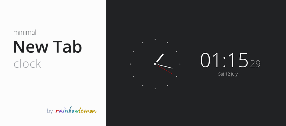 New Tab Clock Chrome extension thumbnail